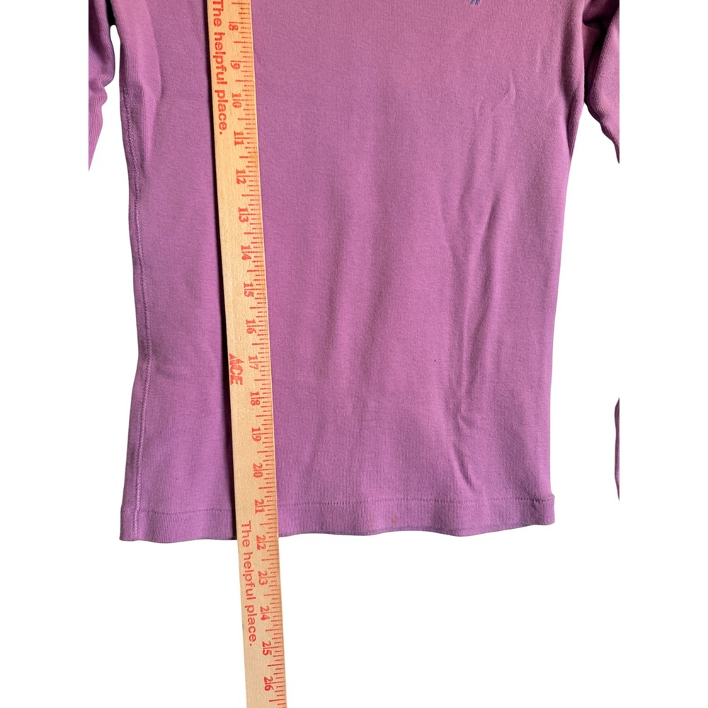 Ralph Lauren Sport Womens XS Lavender Long Sleeve Crew Neck Cotton Pony Logo Tee - Picture 4 of 6